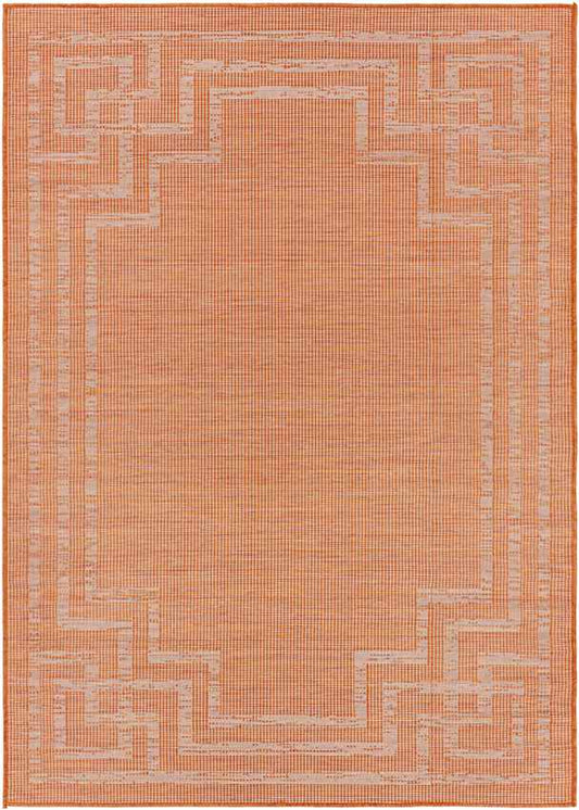 Calslagen Traditional Bright Orange Area Rug