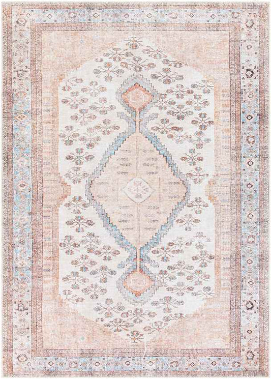 Midwoud Traditional Blush Washable Area Rug