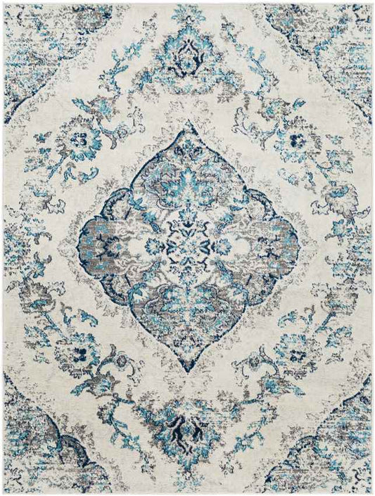 Brongerga Traditional Sky Blue Area Rug