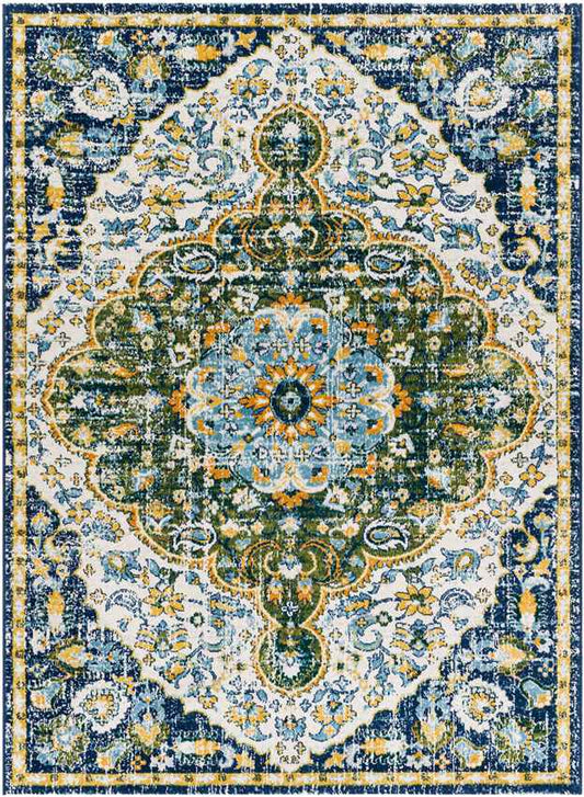 Horzik Traditional Dark Green Area Rug