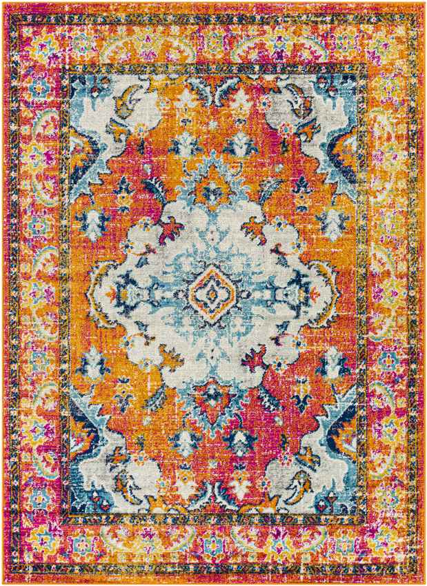 Kreijl Traditional Bright Orange Area Rug