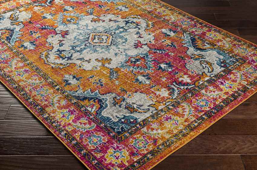 Kreijl Traditional Bright Orange Area Rug