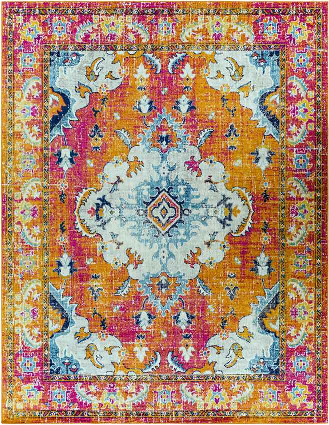 Kreijl Traditional Bright Orange Area Rug