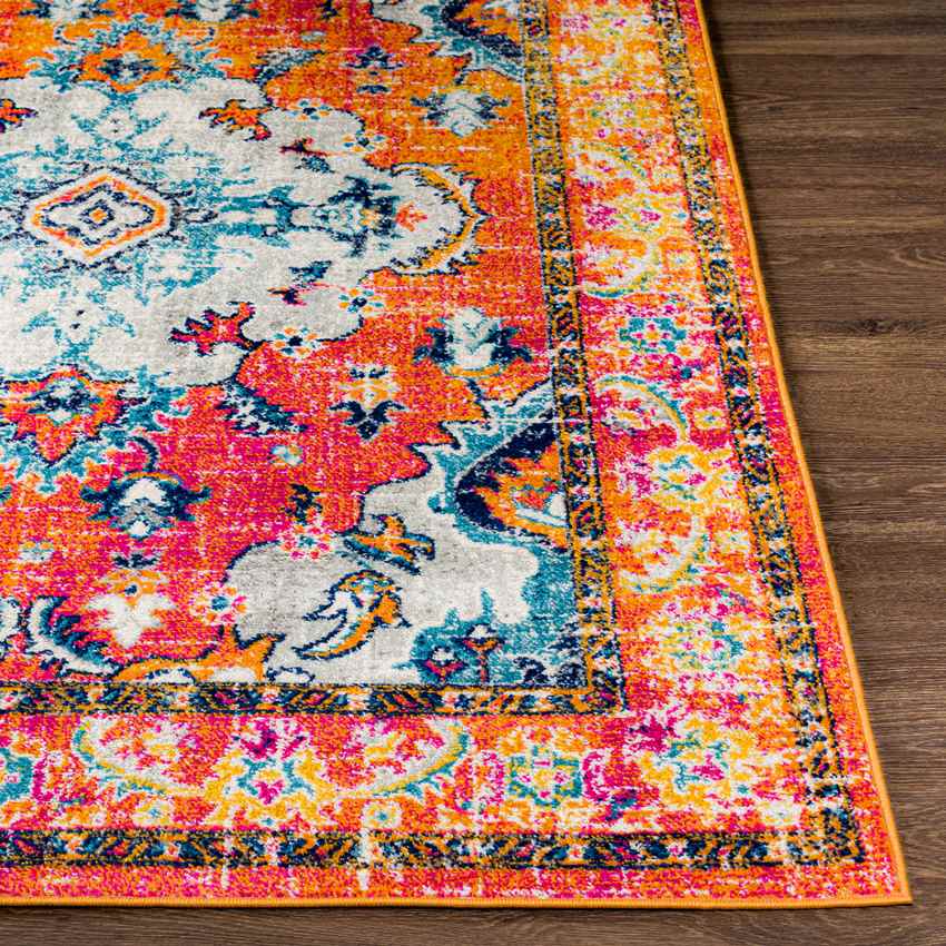 Kreijl Traditional Bright Orange Area Rug