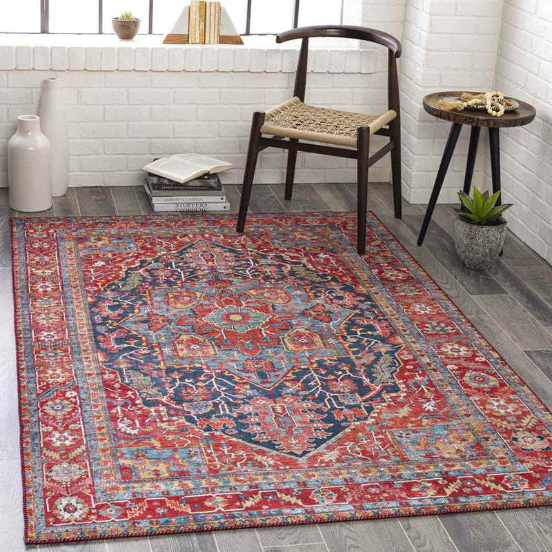 Linden Traditional Bright Red Rug - Vibrant & Elegant