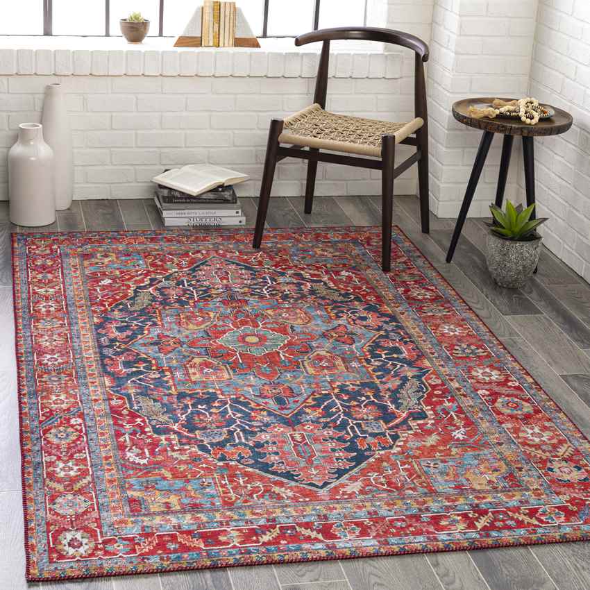 Linden Traditional Bright Red Rug - Vibrant & Elegant
