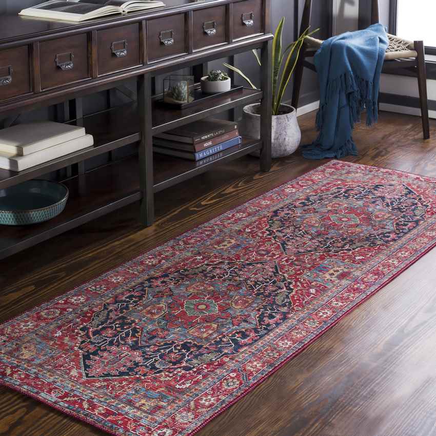 Linden Traditional Bright Red Rug - Vibrant & Elegant