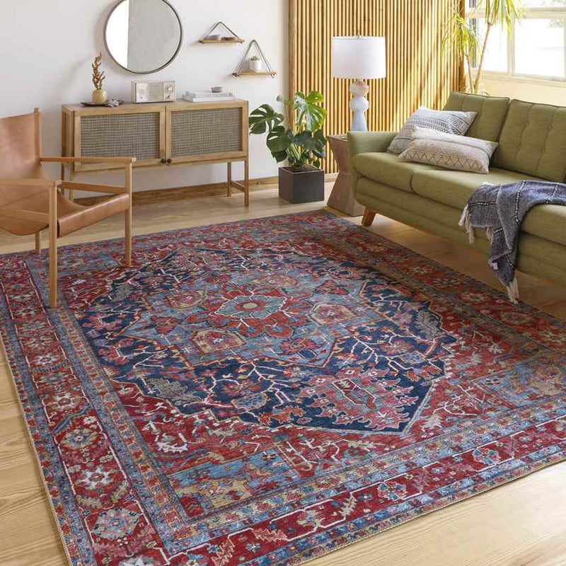 Linden Traditional Bright Red Rug - Vibrant & Elegant