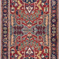Lith Traditional Bright Red Area Rug