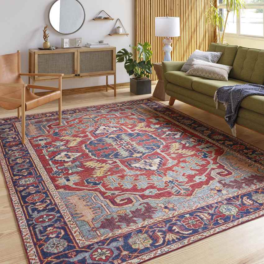 Lith Traditional Bright Red Rug - Bold & Classic