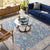 Loeswijk Traditional Sky Blue Area Rug