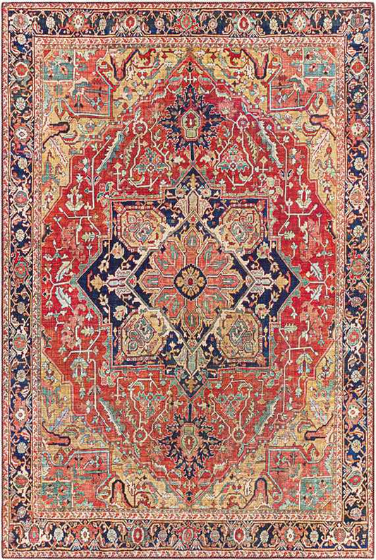 Maren Traditional Brick Red Area Rug