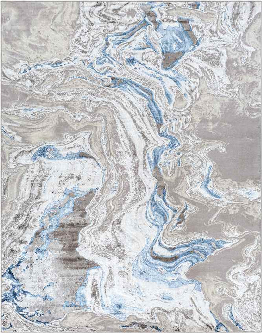 Riel Modern Dark Blue Area Rug