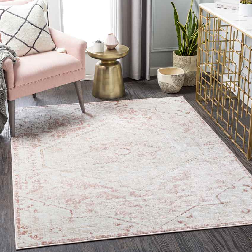 Baflo Traditional Blush Rug - Elegant Pinkish Design