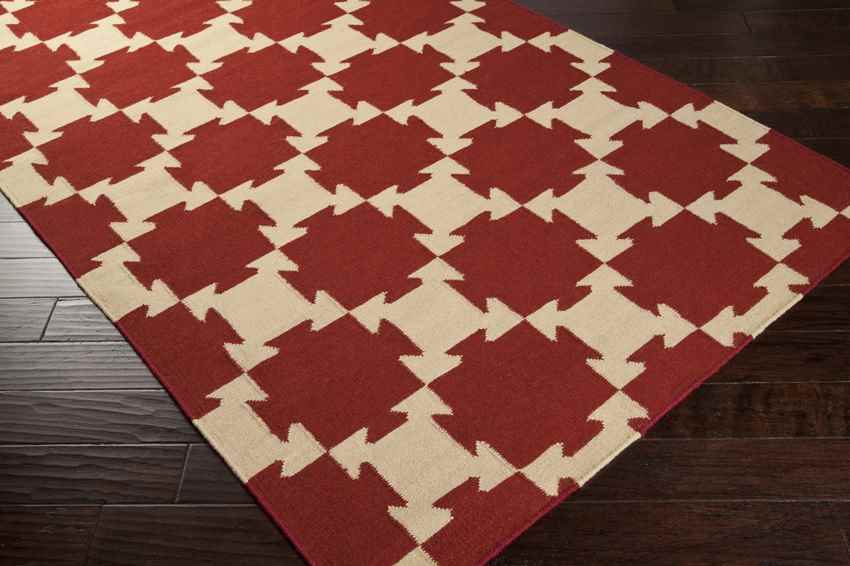 Rhenoy Modern Dark Red Area Rug