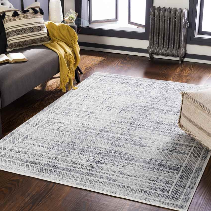 North Henderson Traditional Silver Gray Area Rug