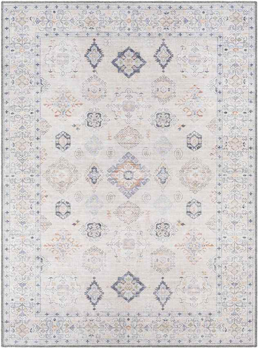 North Utica Traditional Beige Washable Area Rug