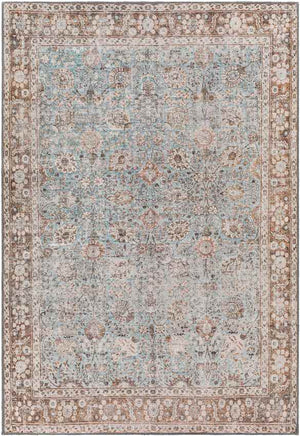 Markle Traditional Dark Teal Washable Area Rug
