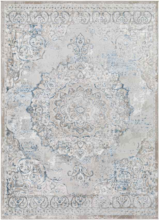 Jerry Traditional Denim Area Rug