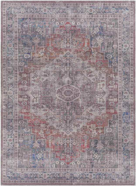 Millhousen Traditional Navy Washable Area Rug