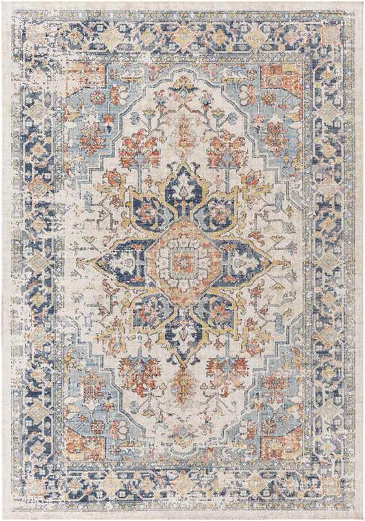 Bishop Hill Traditional Dark Blue Area Rug