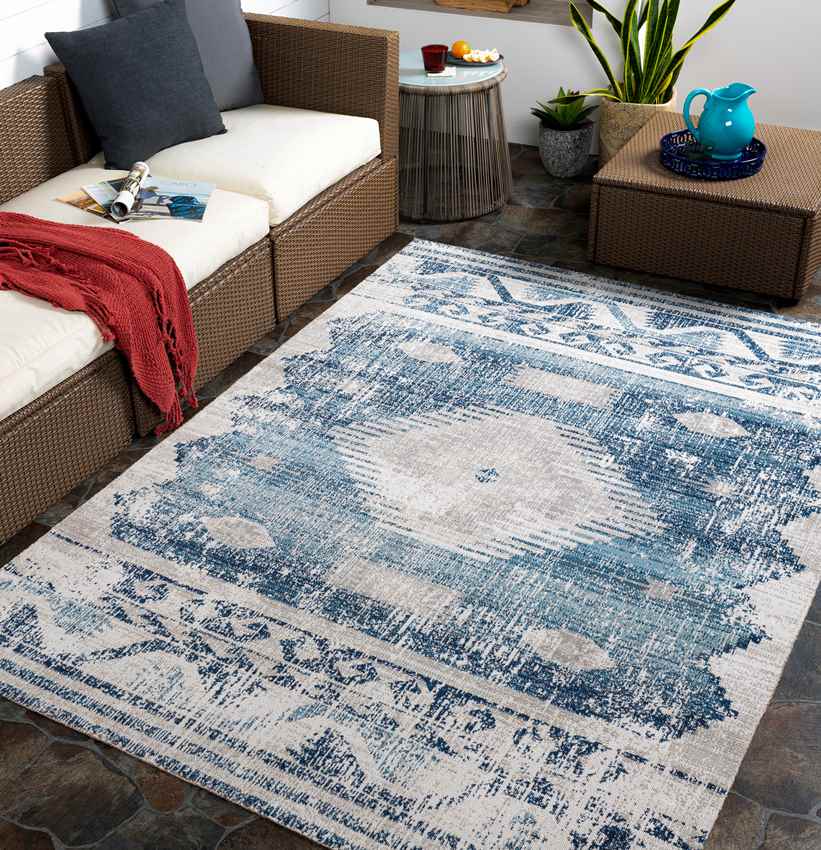 Buffalo Grove Global Dark Blue Area Rug
