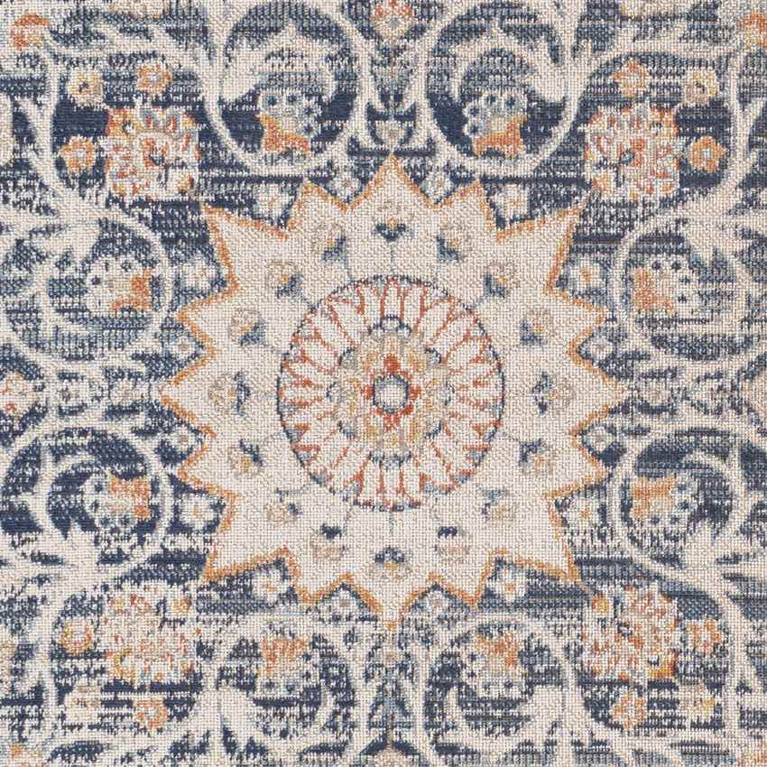Campbell Hill Traditional Dark Blue Area Rug