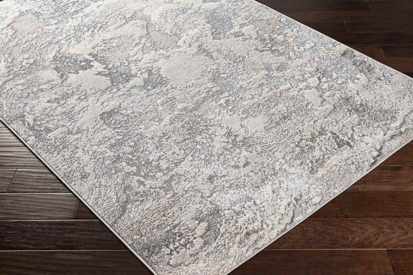 Lake in the Hills Modern Light Gray Area Rug