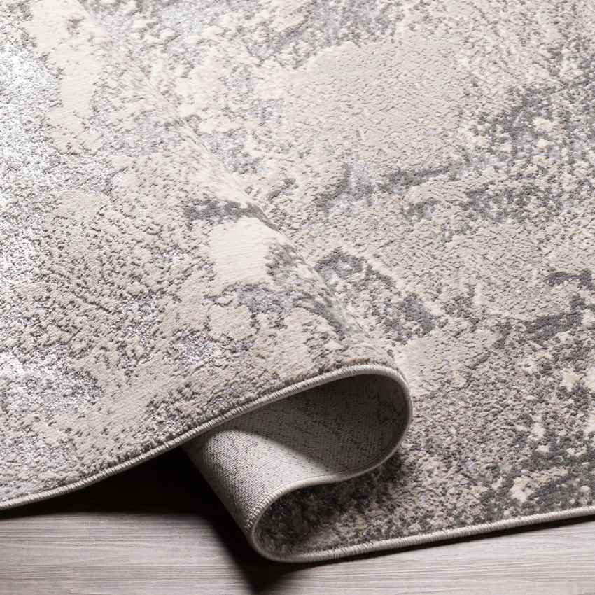 Lake in the Hills Modern Light Gray Area Rug