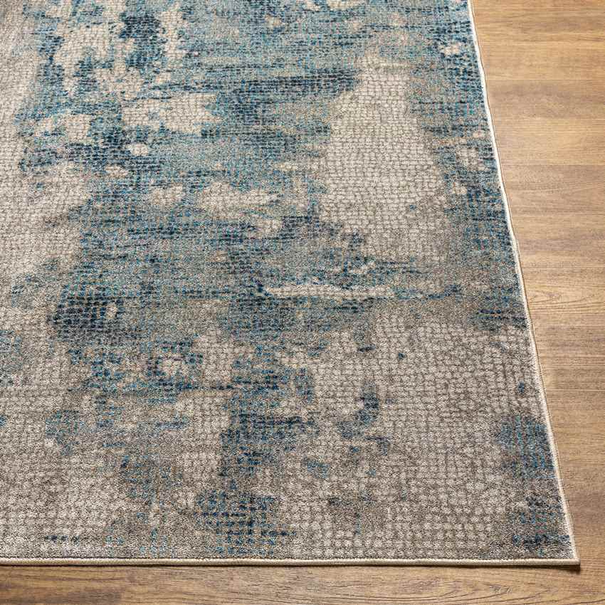 Trail Creek Modern Teal Washable Area Rug