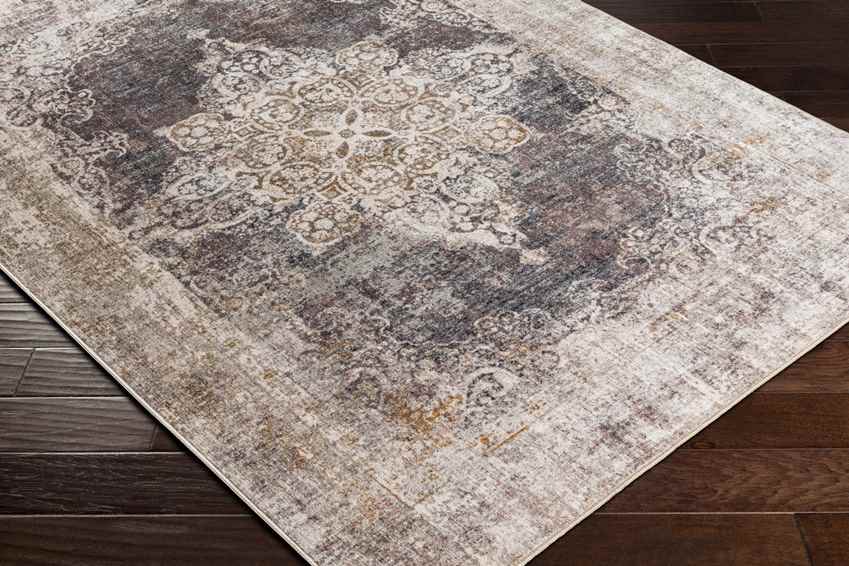 Wallace Traditional Coffee Washable Area Rug
