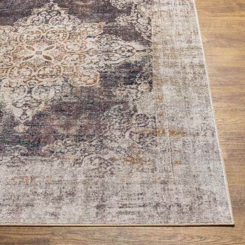 Wallace Traditional Coffee Washable Area Rug