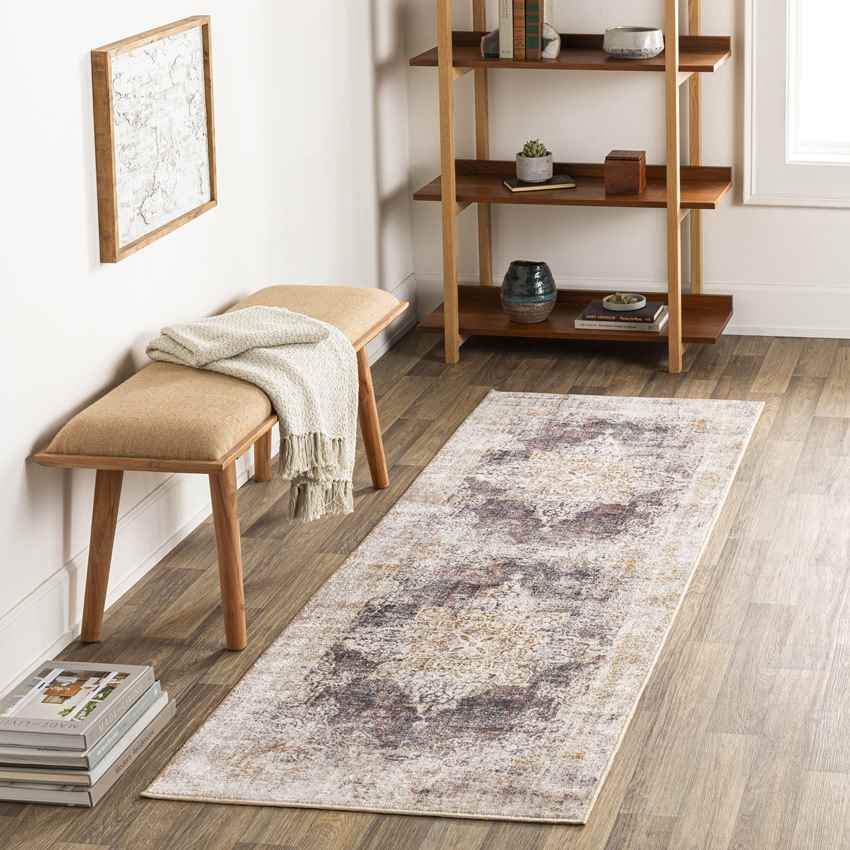 Wallace Traditional Coffee Washable Area Rug