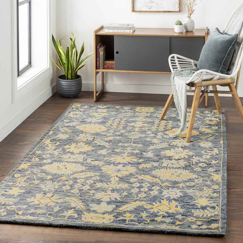 Hobart Traditional Dark Blue Area Rug