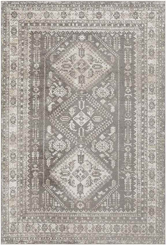 Salamonia Traditional Dark Brown Washable Area Rug