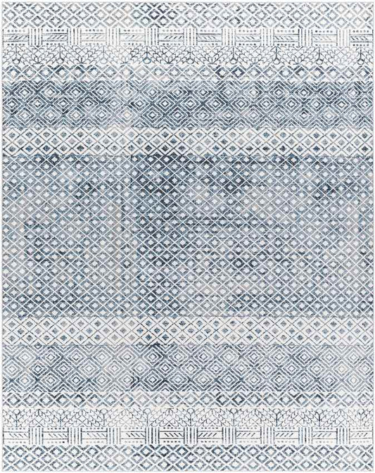 Waynetown Global Ink Blue Washable Area Rug