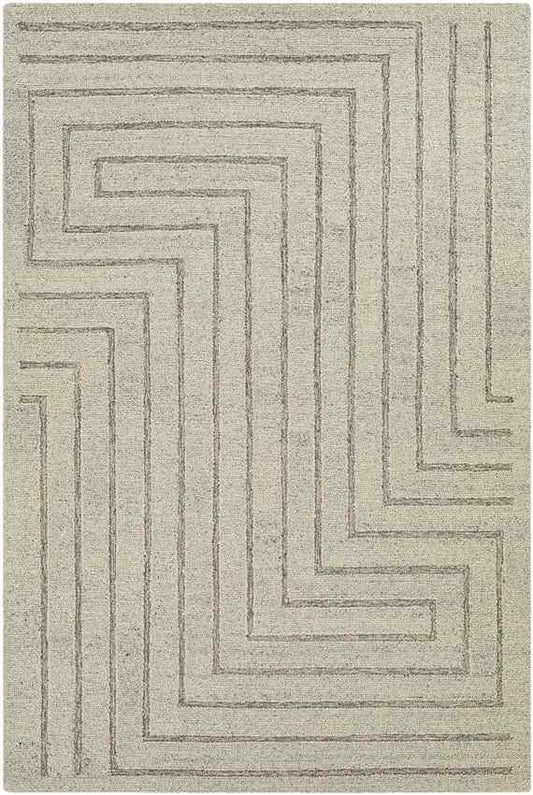Springport Modern Light Gray Area Rug