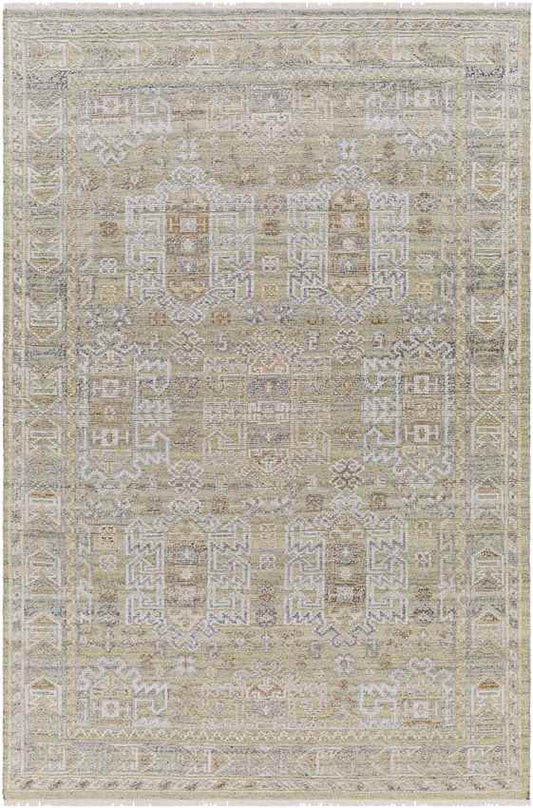 Indian Village Traditional Taupe Area Rug