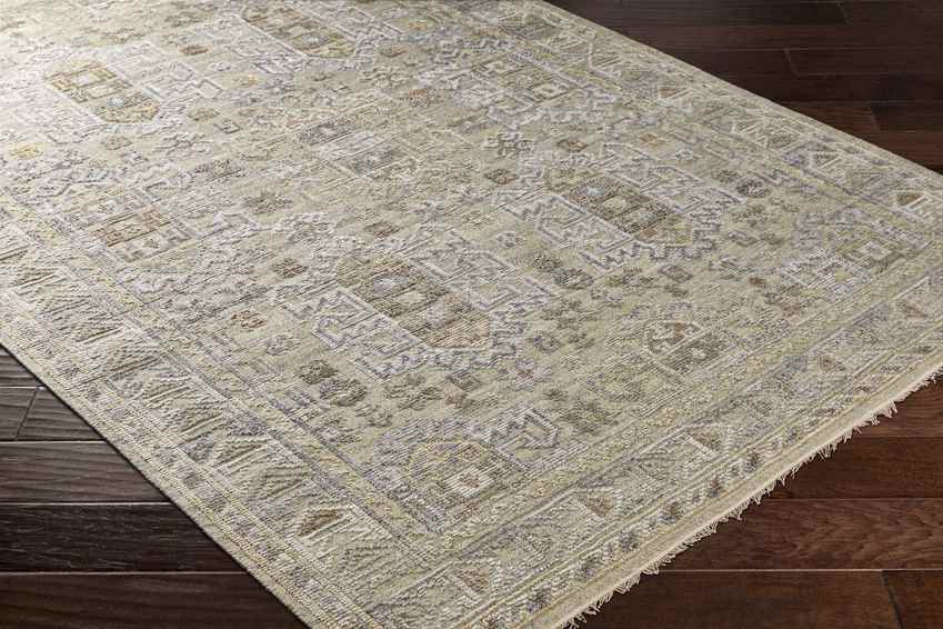 Indian Village Traditional Taupe Area Rug