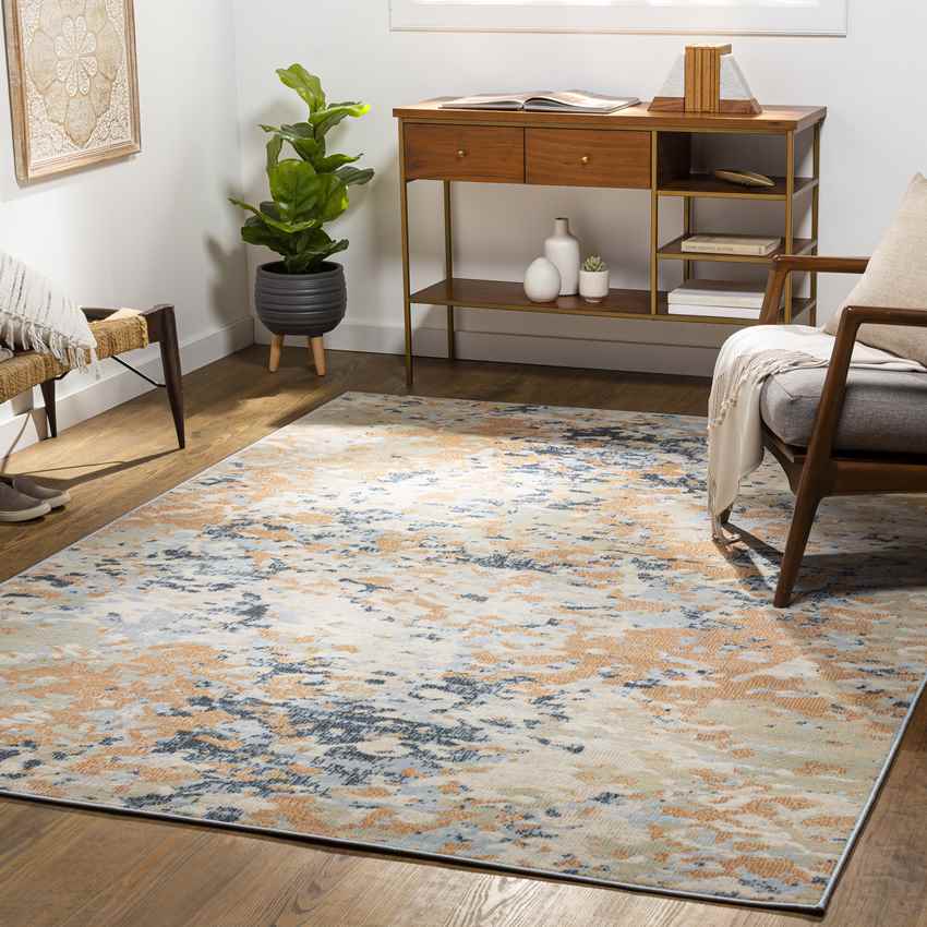 De Land Modern Burnt Orange Area Rug