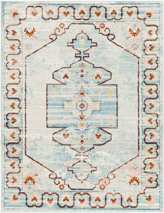 Chrisney Traditional Pale Blue Area Rug