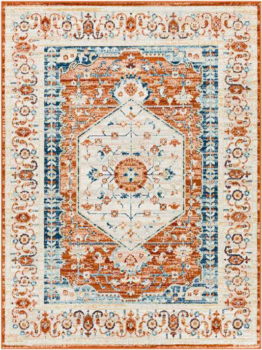 Clarks Hill Traditional Burnt Orange Area Rug