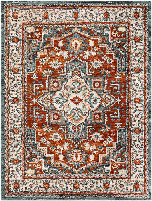Corydon Traditional Burgundy Area Rug