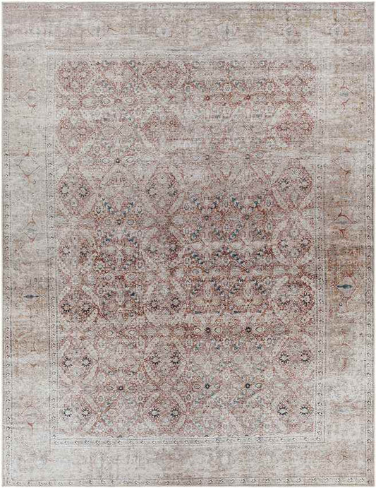 West Union Traditional Rust Washable Area Rug