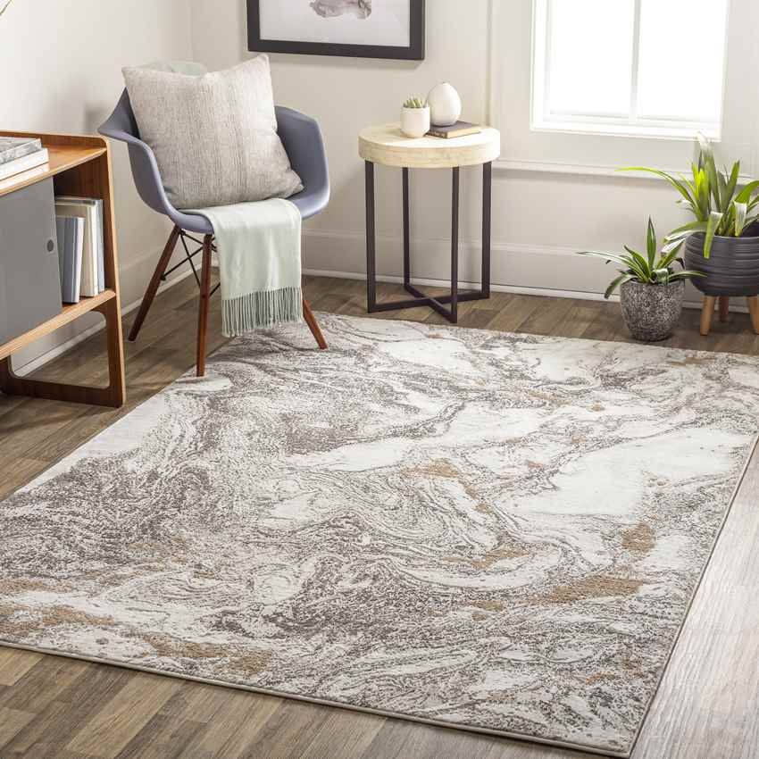 Gruver Modern Light Gray Area Rug