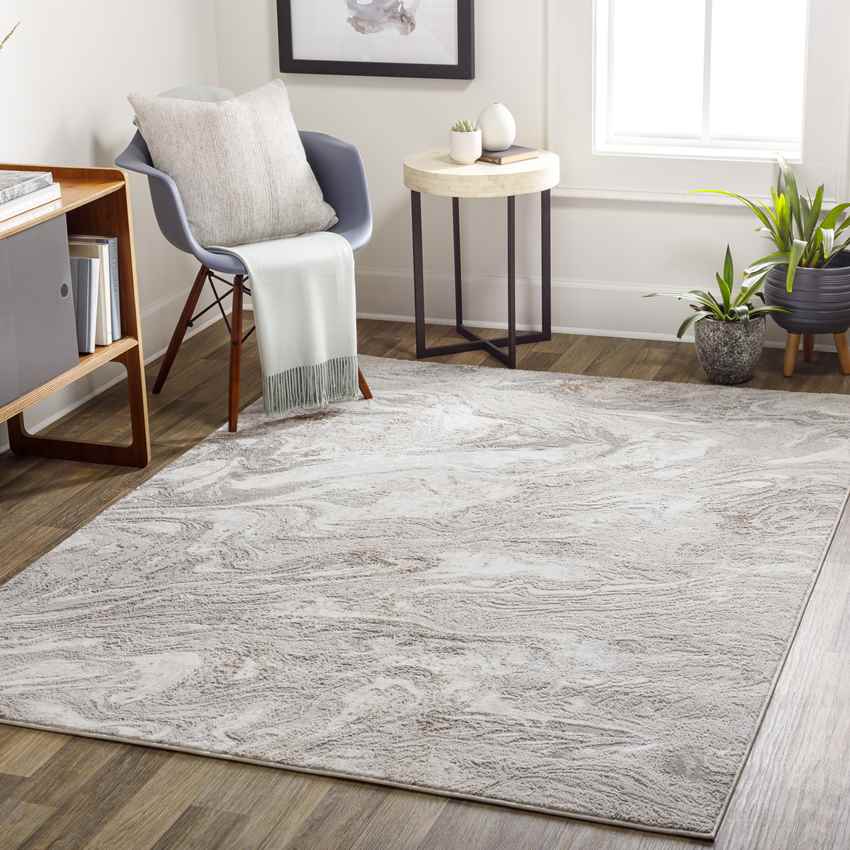 Halbur Modern Beige Area Rug