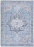 Nora Traditional Sky Blue Washable Mandala Area Rug