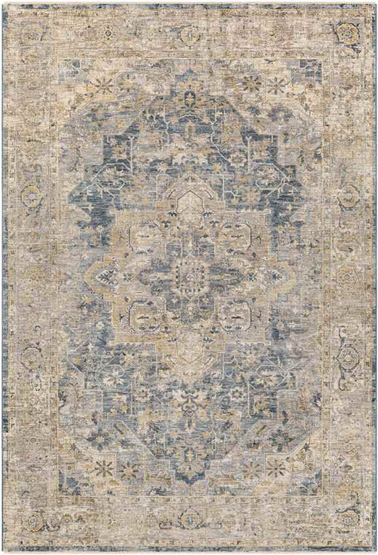 Harcourt Traditional Ice Blue Area Rug
