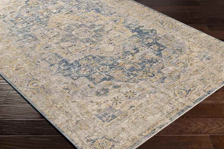 Harcourt Traditional Ice Blue Area Rug