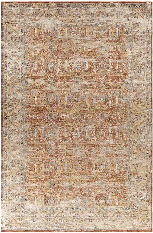 Harlan Traditional Burgundy Area Rug